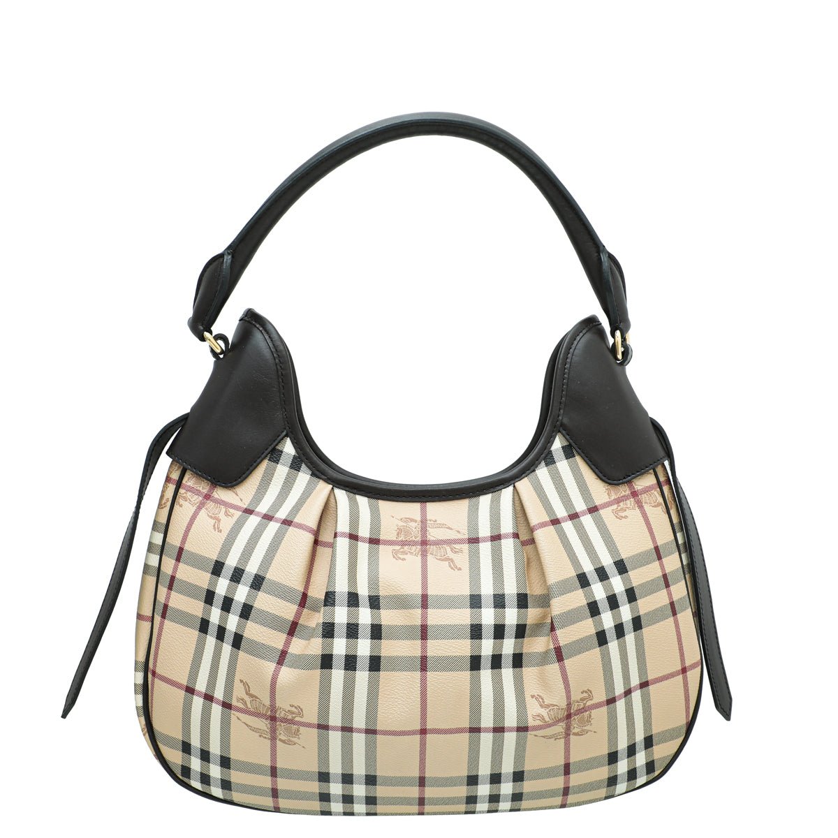 Burberry Brown Haymarket Check Brooklyn Hobo Bag