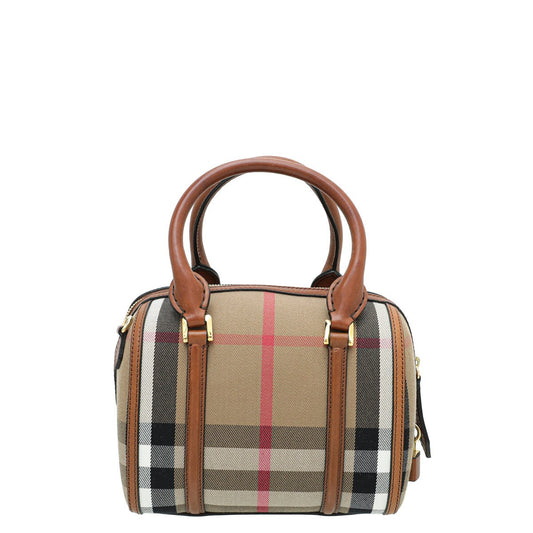 Burberry Brown House Check Bridle Small Alchester Bowling Bag