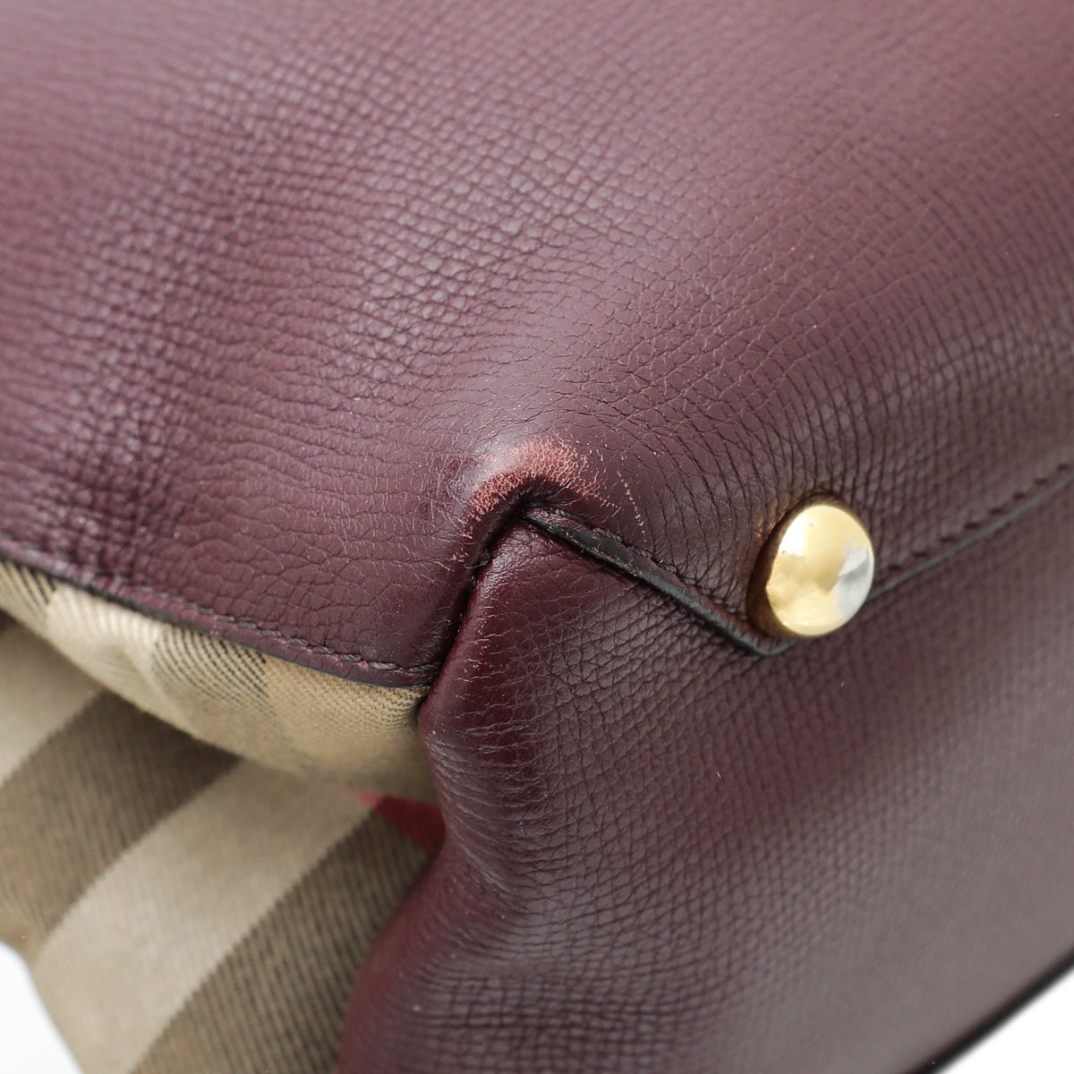 Burberry Burgundy Banner Tote Medium Bag