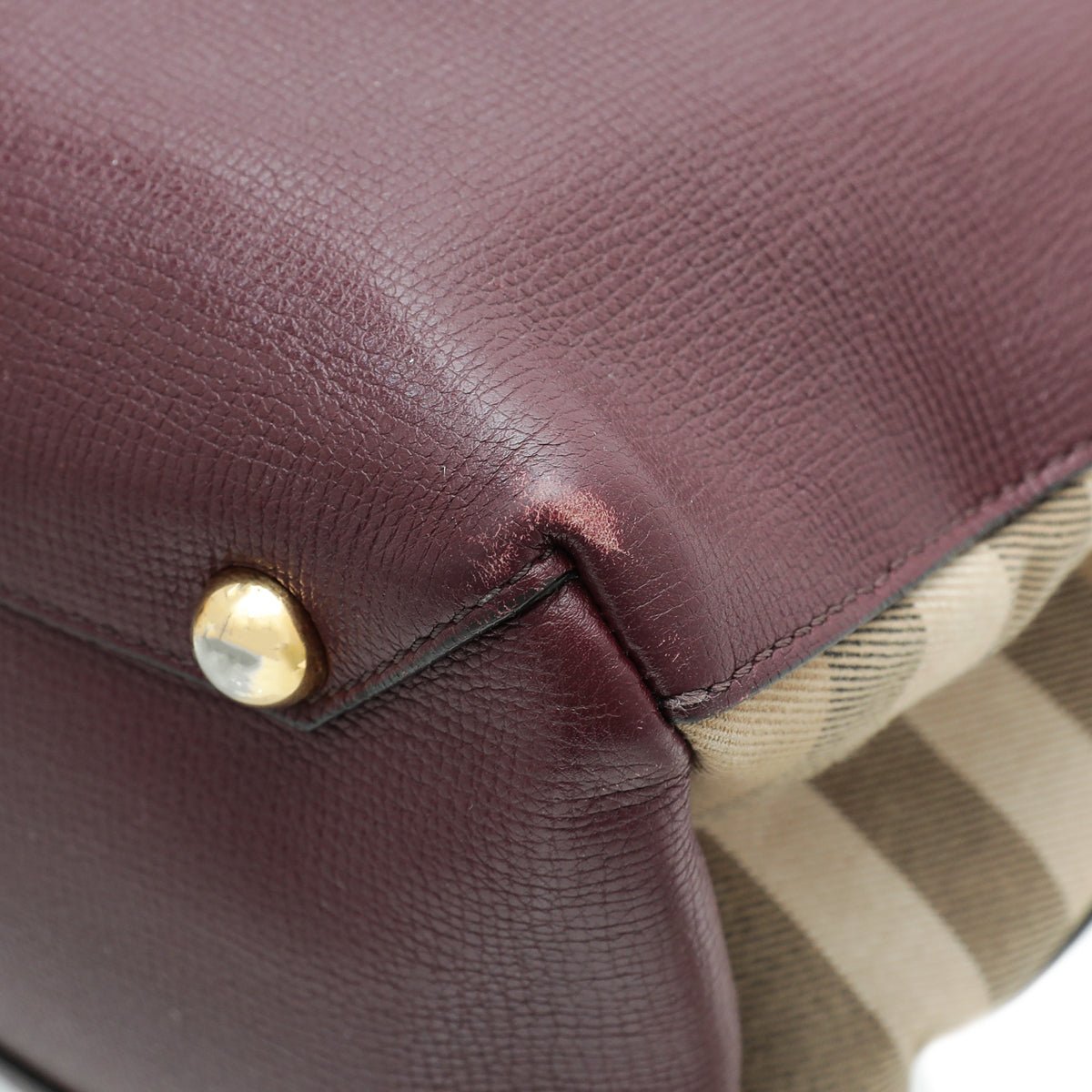 Burberry Burgundy Banner Tote Medium Bag