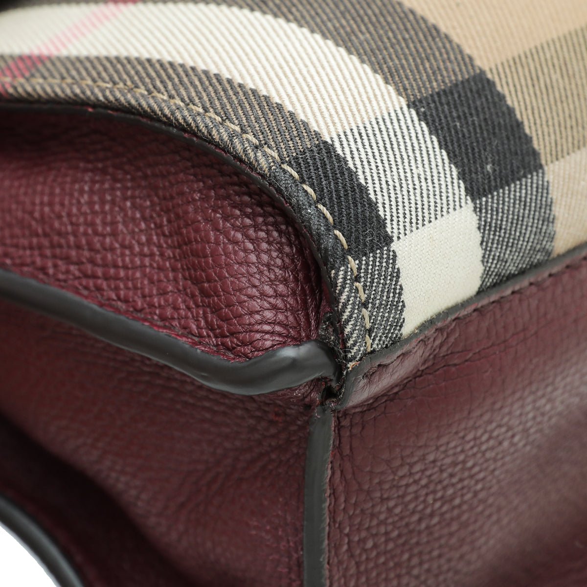 Burberry Burgundy House Check Macken Crossbody Bag