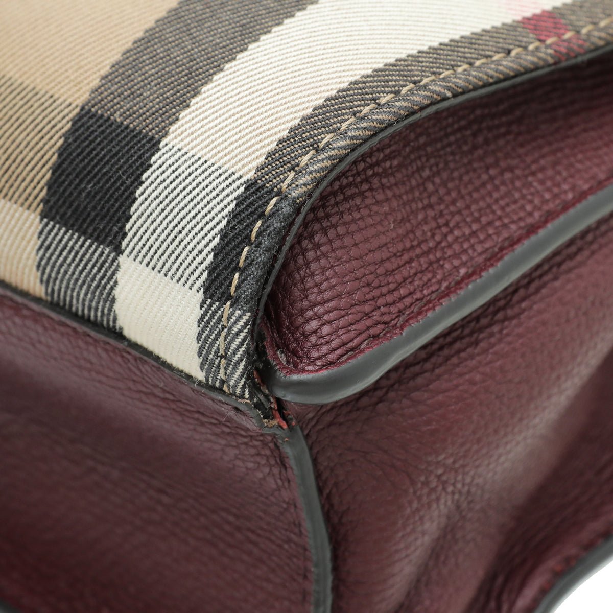 Burberry Burgundy House Check Macken Crossbody Bag