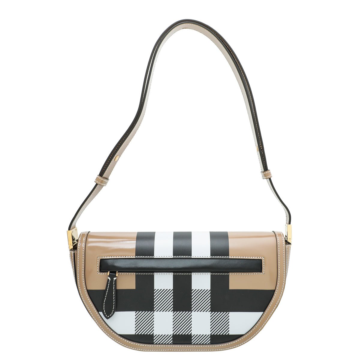 Burberry Camel Olympia Check Small Shoulder Bag