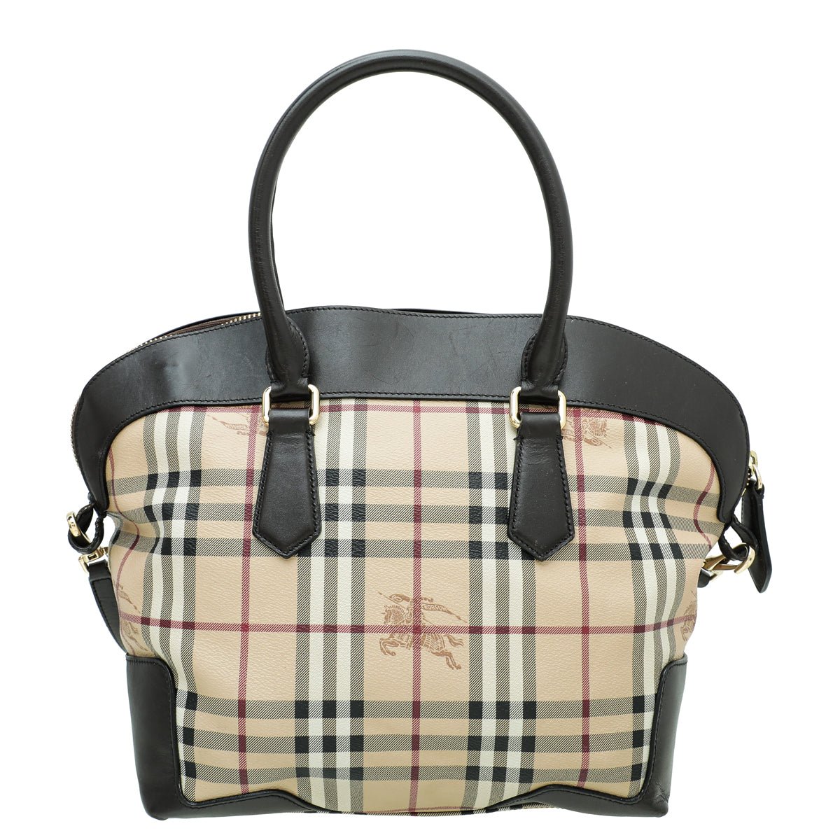 Burberry Chocolate Haymarket Check Medium Primrose Tote Bag