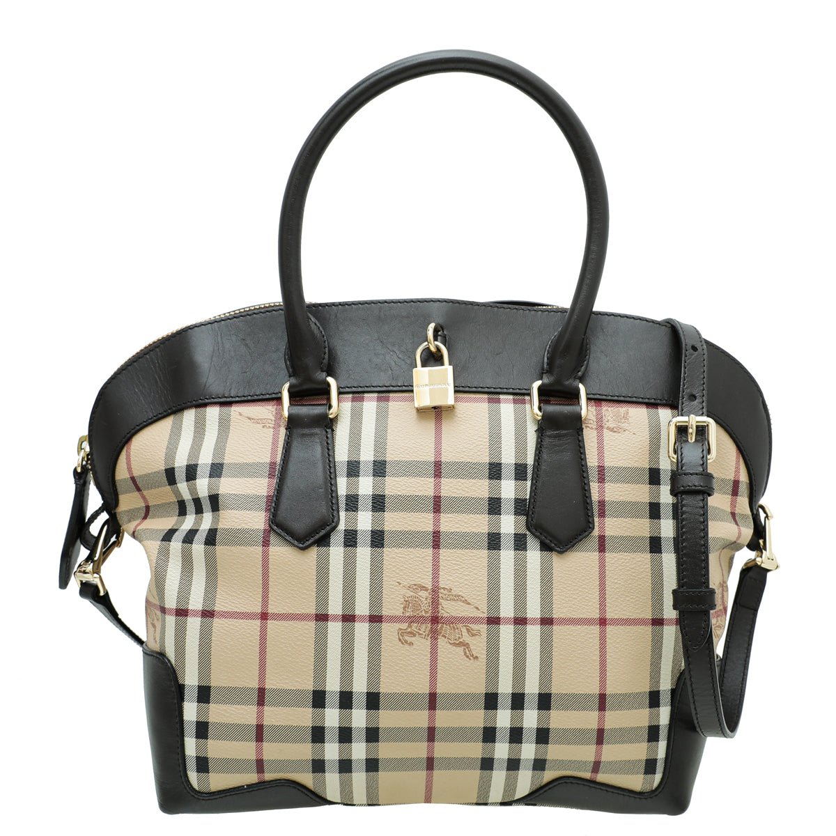 Burberry Chocolate Haymarket Check Medium Primrose Tote Bag