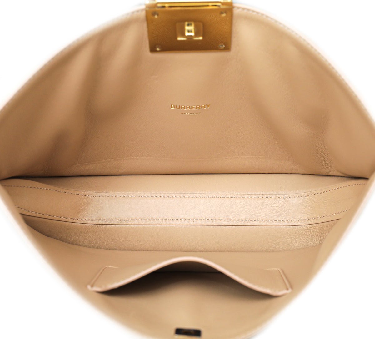 Burberry Cool Beige Satin Olympia Studs Clutch