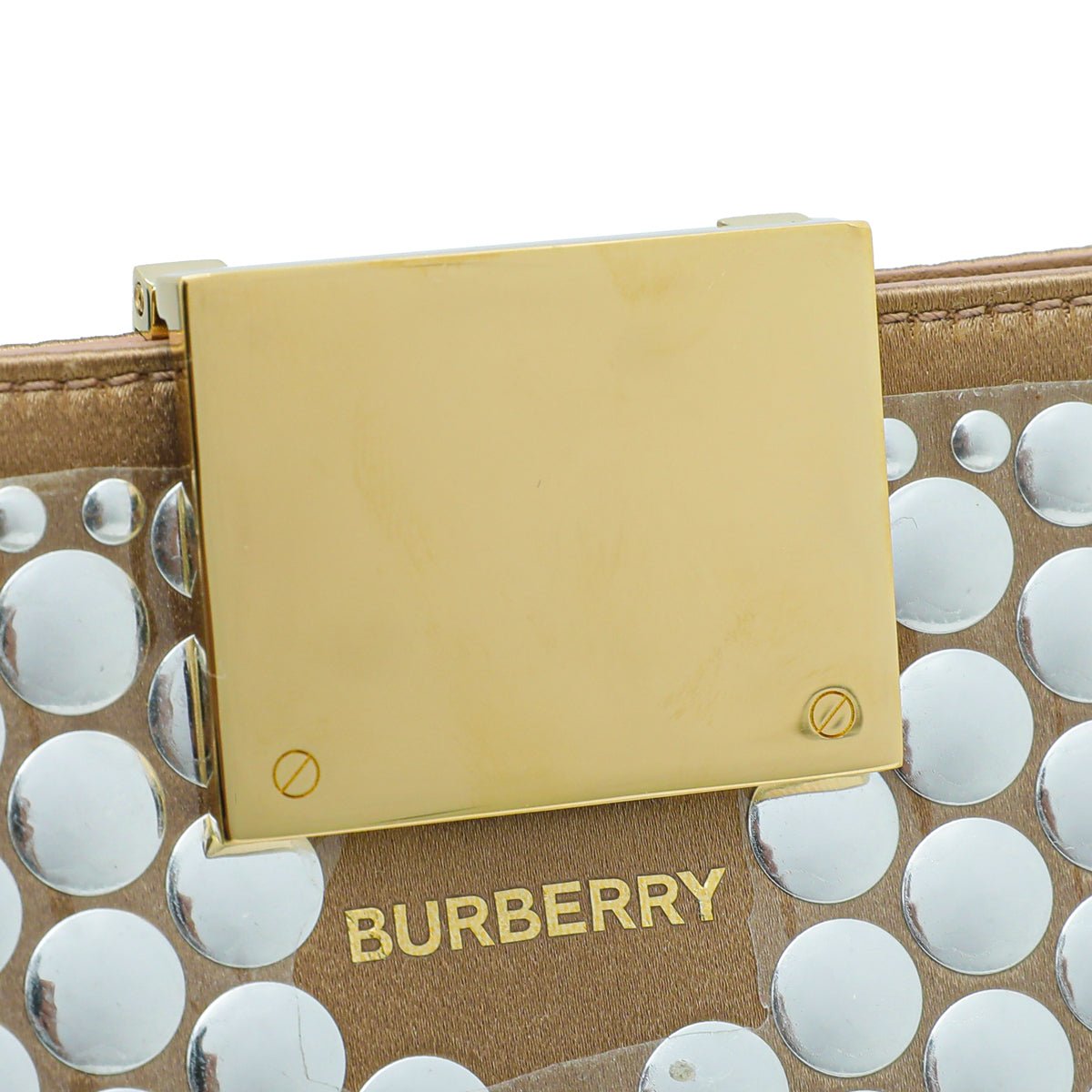 Burberry Cool Beige Satin Olympia Studs Clutch