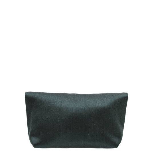 Burberry Dark Forest Green Satin Pin Clutch