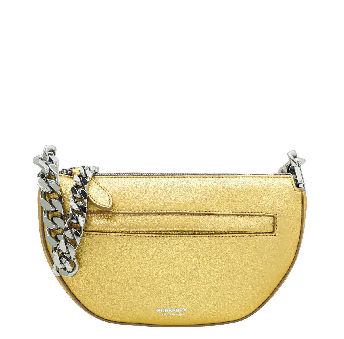 Burberry Gold Olympia Mini Chain Zip Bag