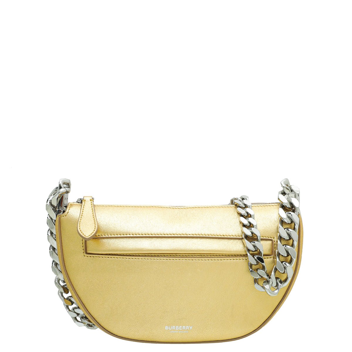 Burberry Gold Olympia Mini Chain Zip Bag