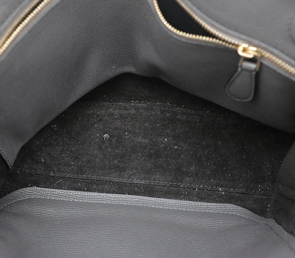 Burberry Grey The Saddle Clutch Handle Bag