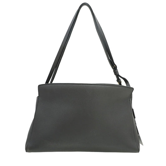 Burberry Grey The Saddle Clutch Handle Bag