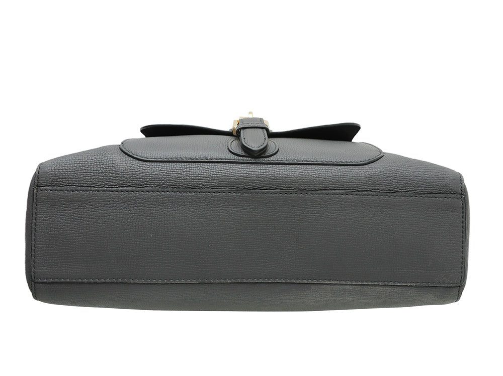 Burberry Grey The Saddle Clutch Handle Bag