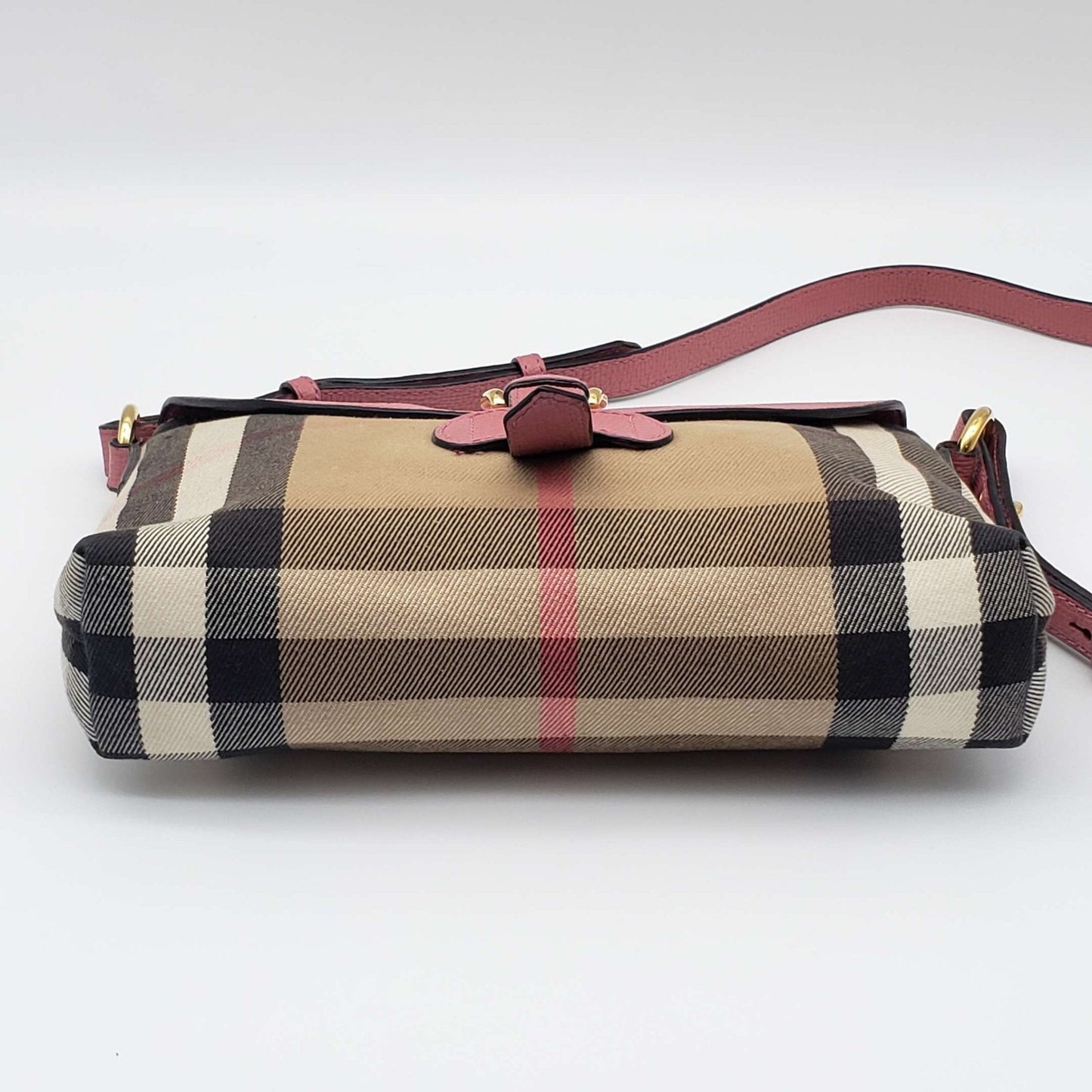 Burberry House Check Canvas Leather Milton Shoulder Bag