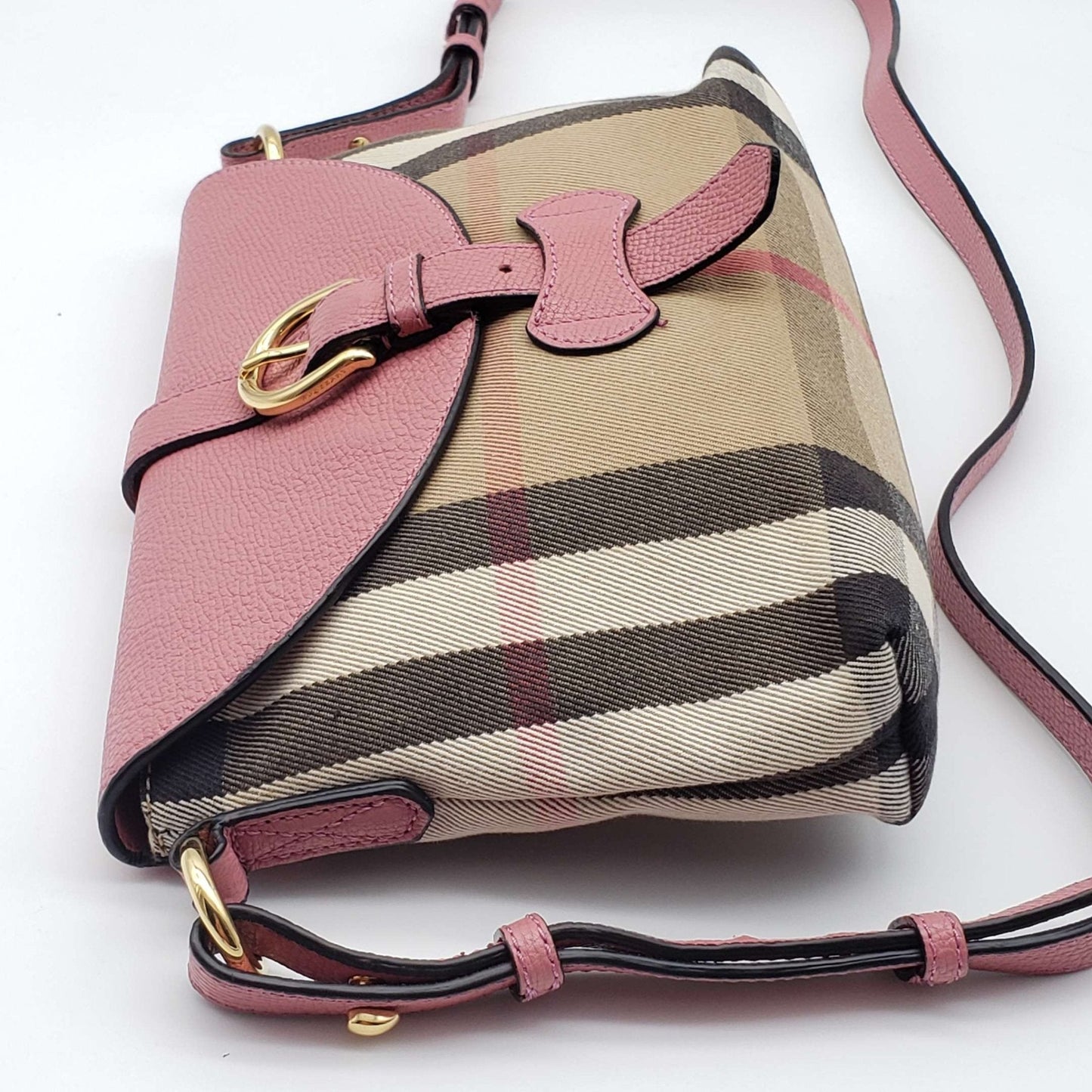 Burberry House Check Canvas Leather Milton Shoulder Bag