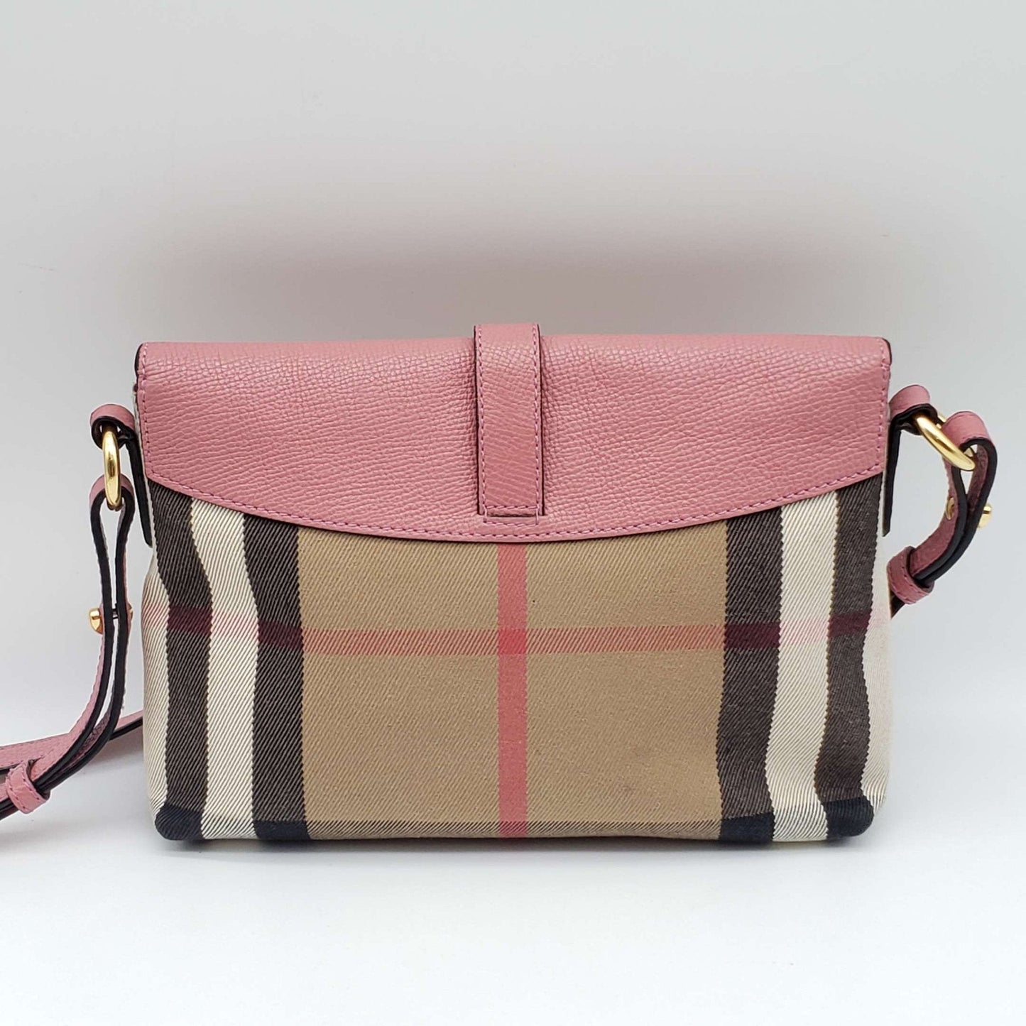 Burberry House Check Canvas Leather Milton Shoulder Bag