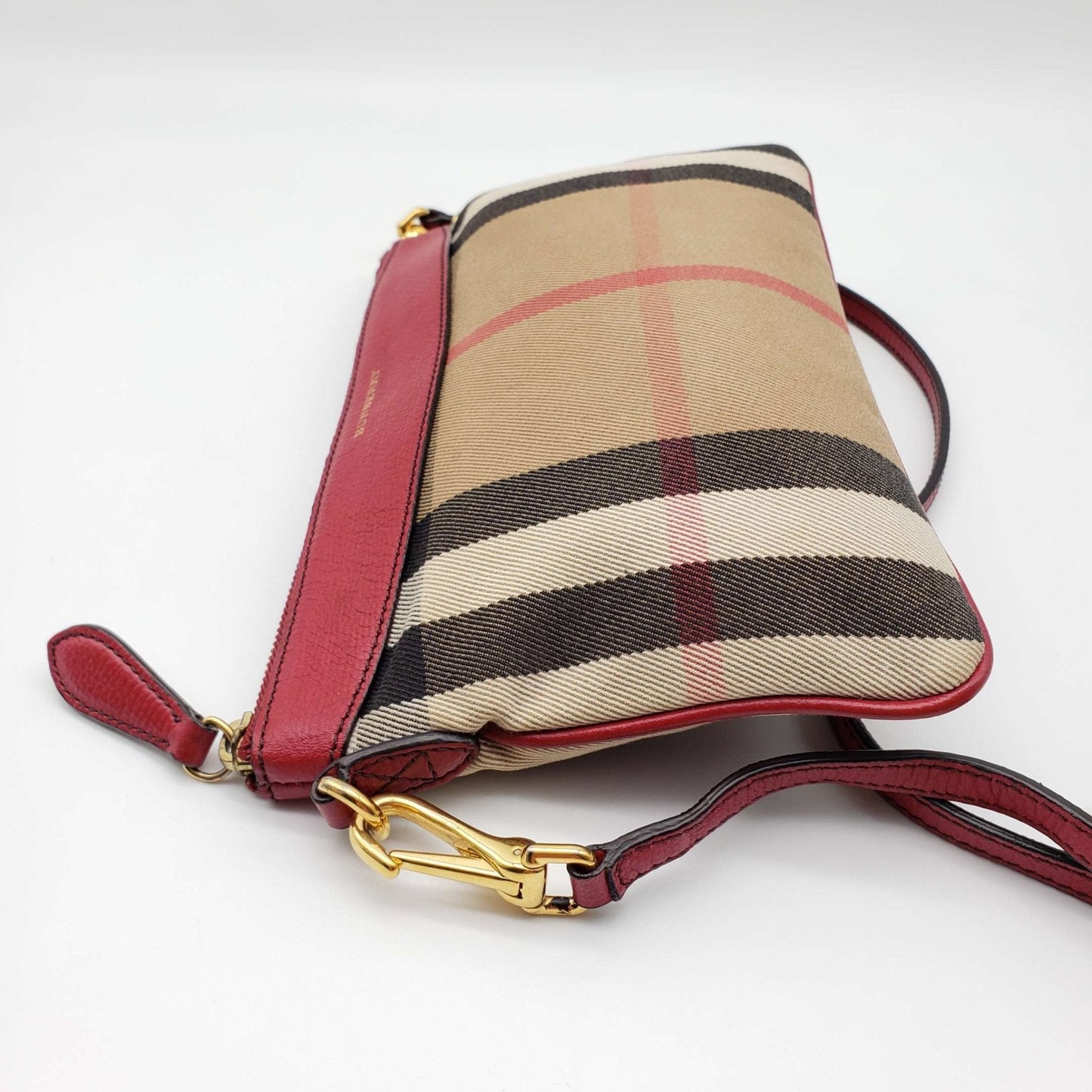 Burberry House Check Derby Peyton Crossbody Clutch Bag