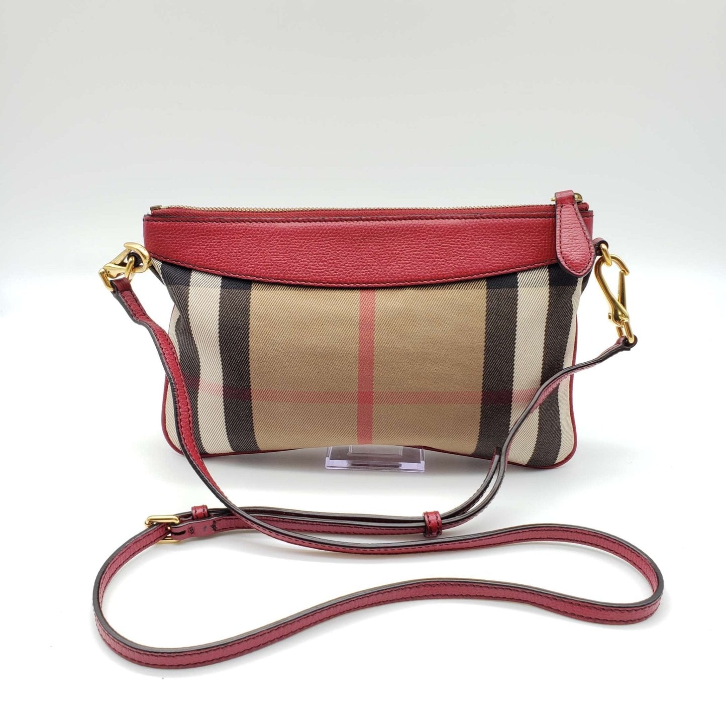 Burberry House Check Derby Peyton Crossbody Clutch Bag