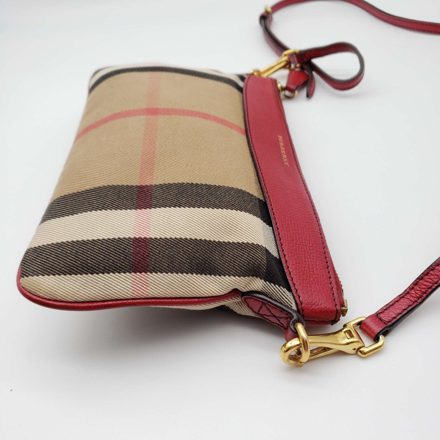 Burberry House Check Derby Peyton Crossbody Clutch Bag