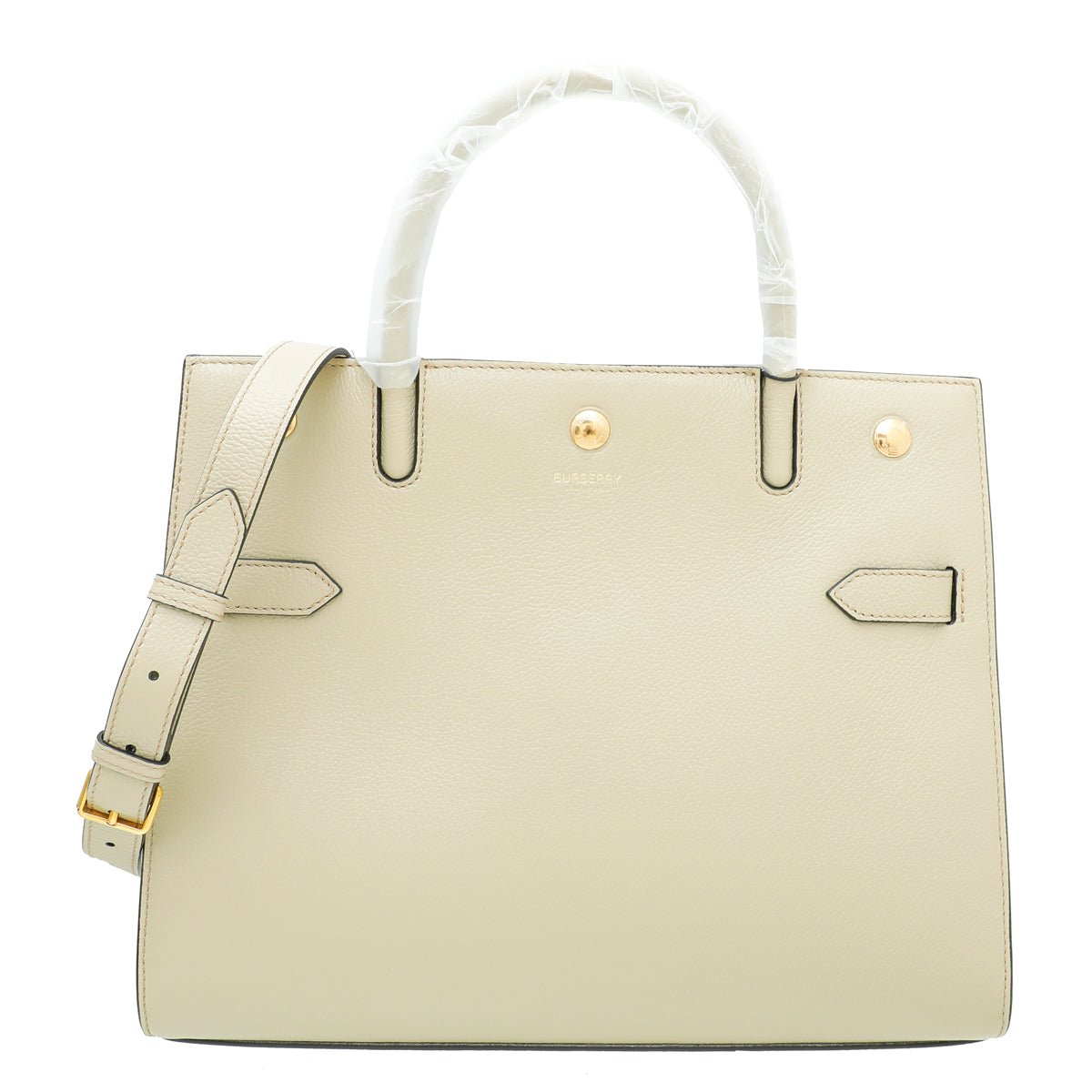 Burberry Light Beige Title Small Tote Bag