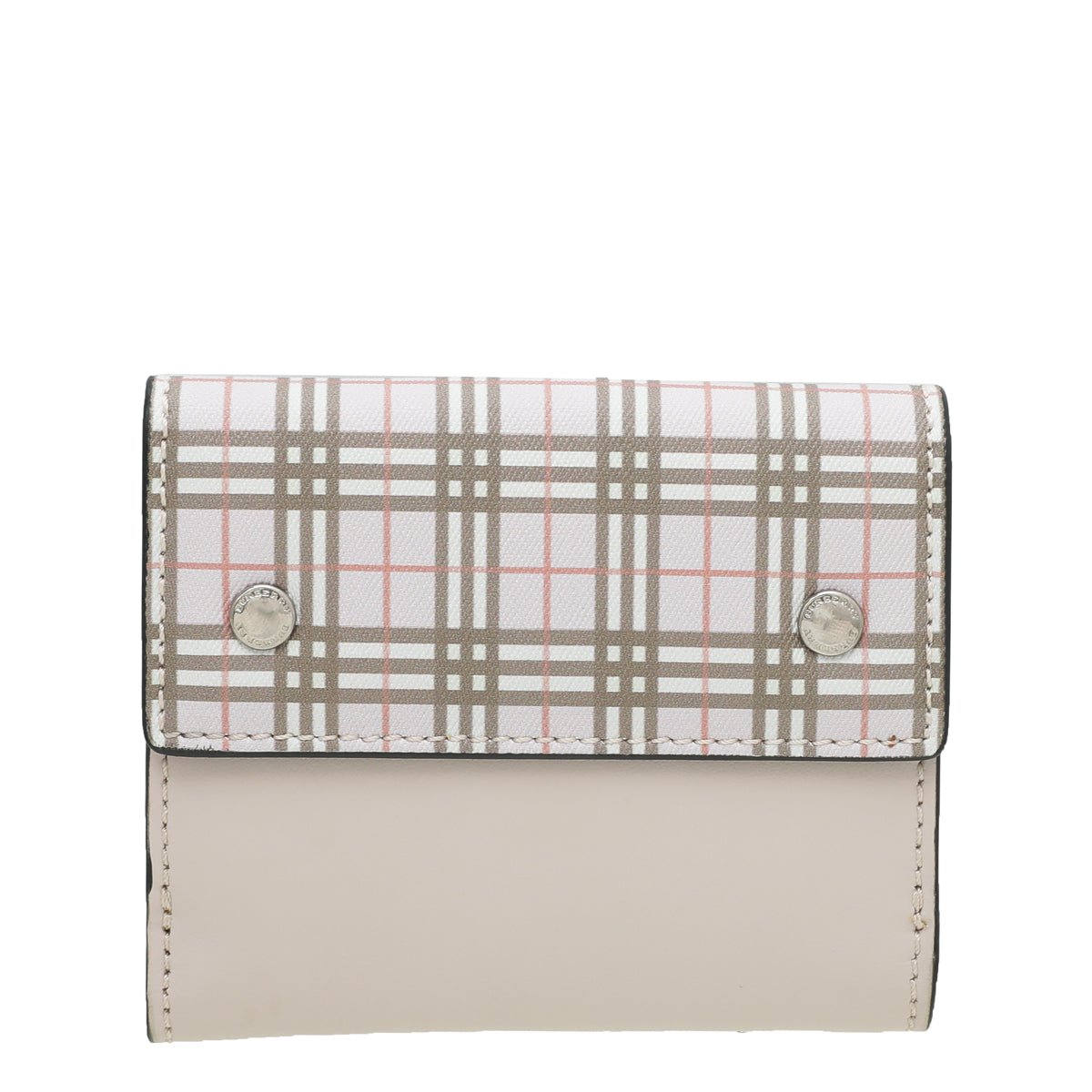 Burberry Light Pink Check French Wallet