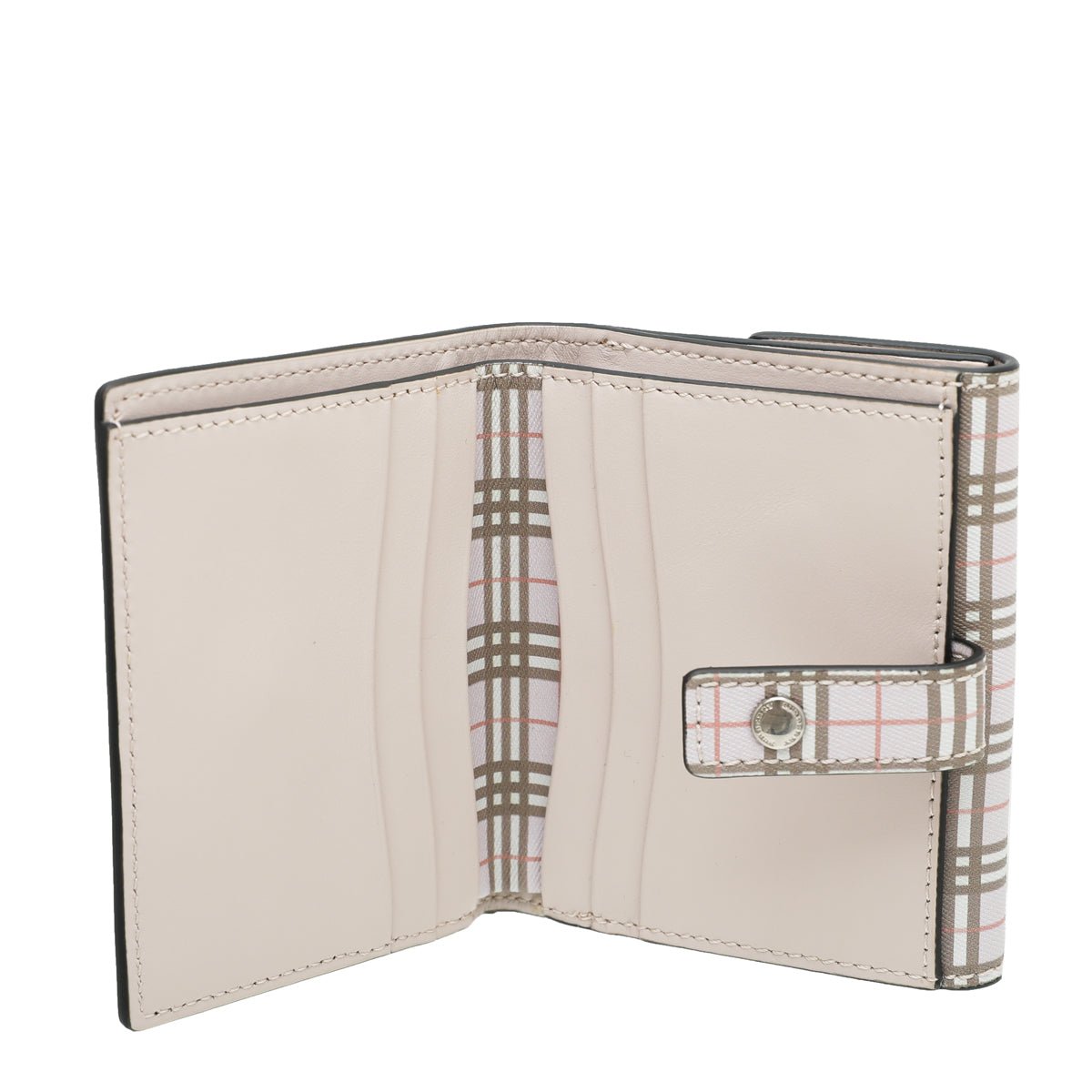 Burberry Light Pink Check French Wallet