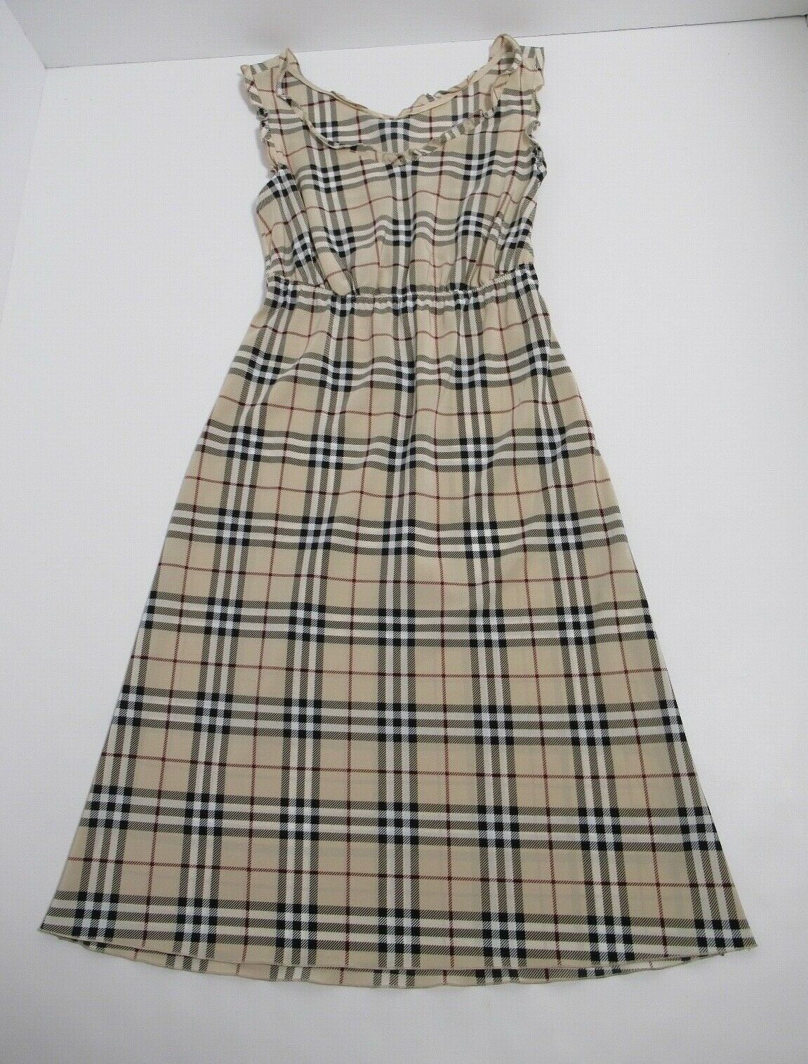 Burberry London Women's Long Check Dress Blue Label