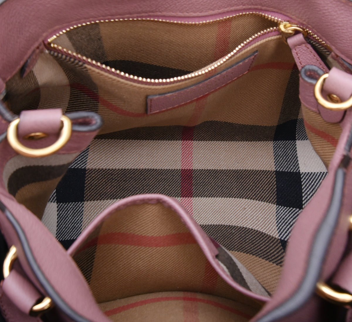 Burberry Mauve Pink Buckle Tote Small Bag