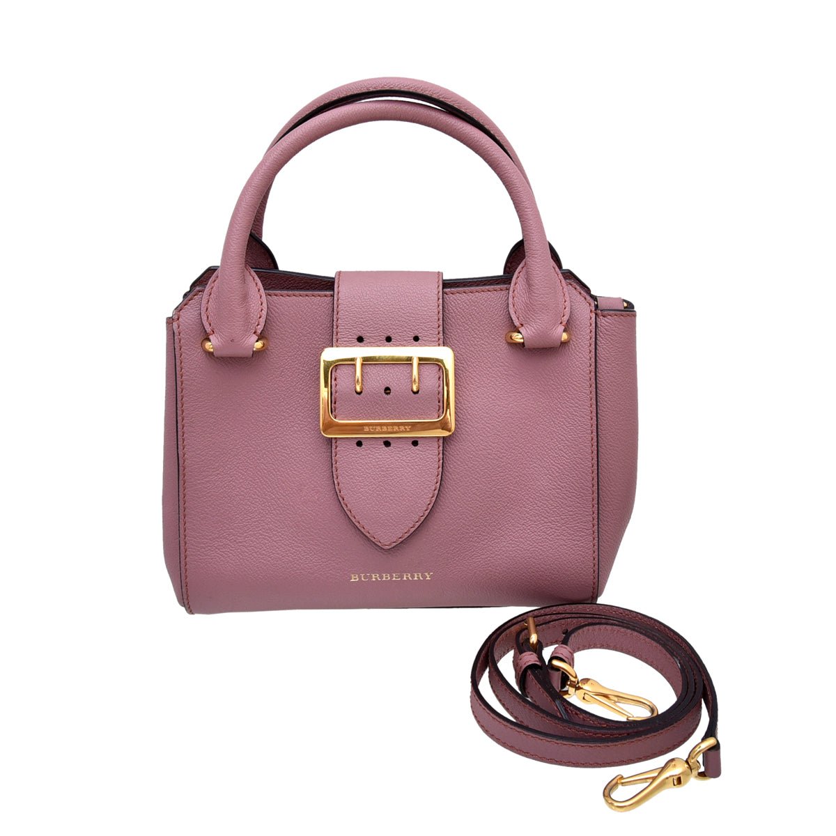 Burberry Mauve Pink Buckle Tote Small Bag