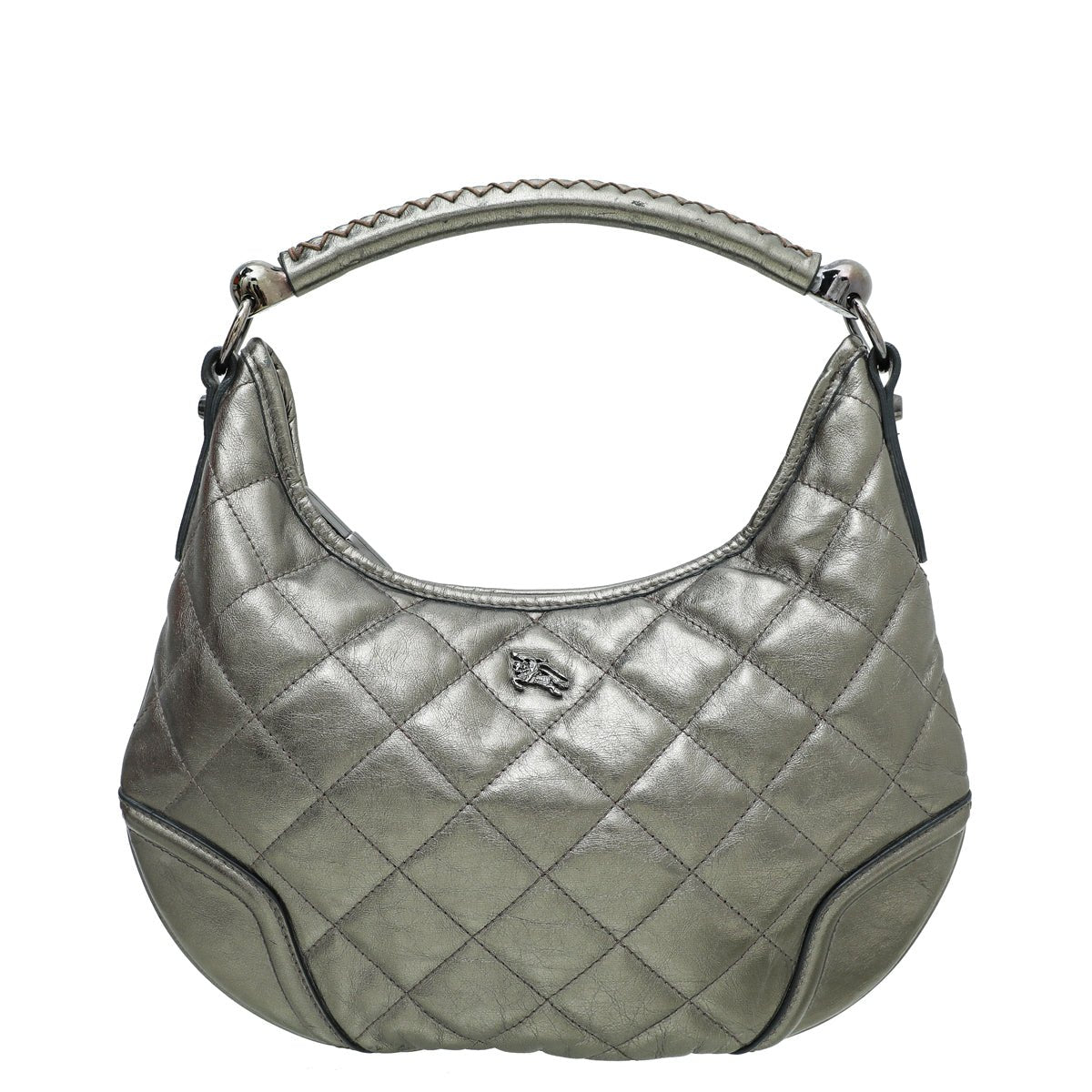 Burberry Metallic Bronze Quilted Hoxton Hobo Bag