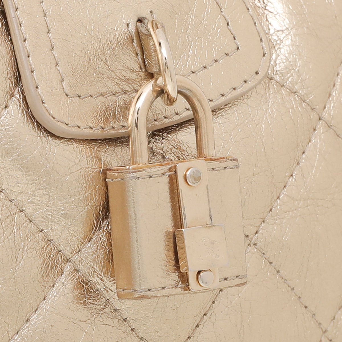 Burberry Metallic Gold Brook Medium Hobo Bag