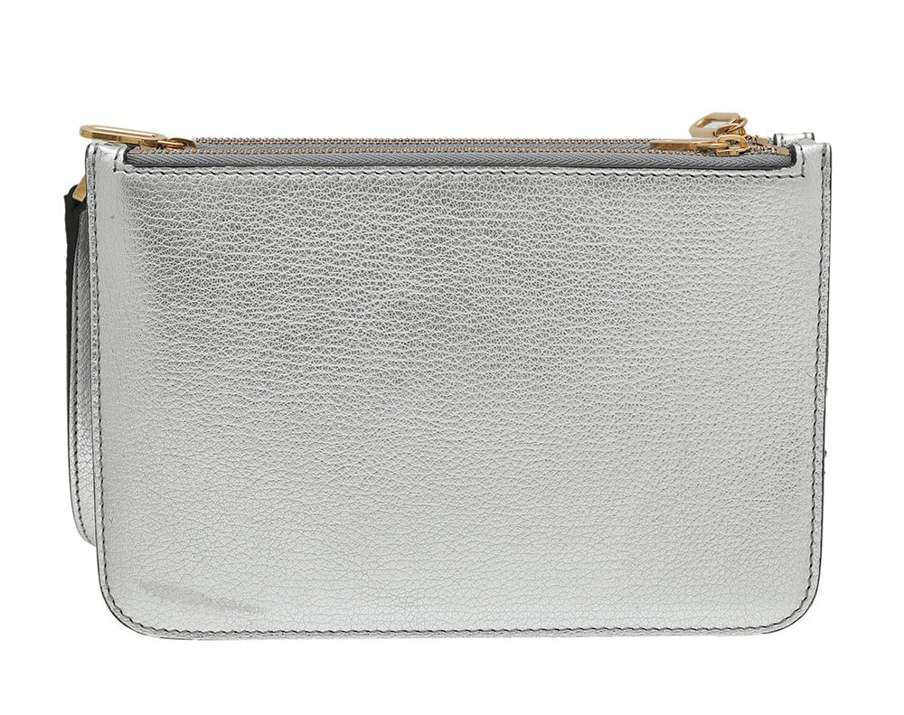 Burberry Metallic Silver Penhurst D Ring Trio Crossbody Bag