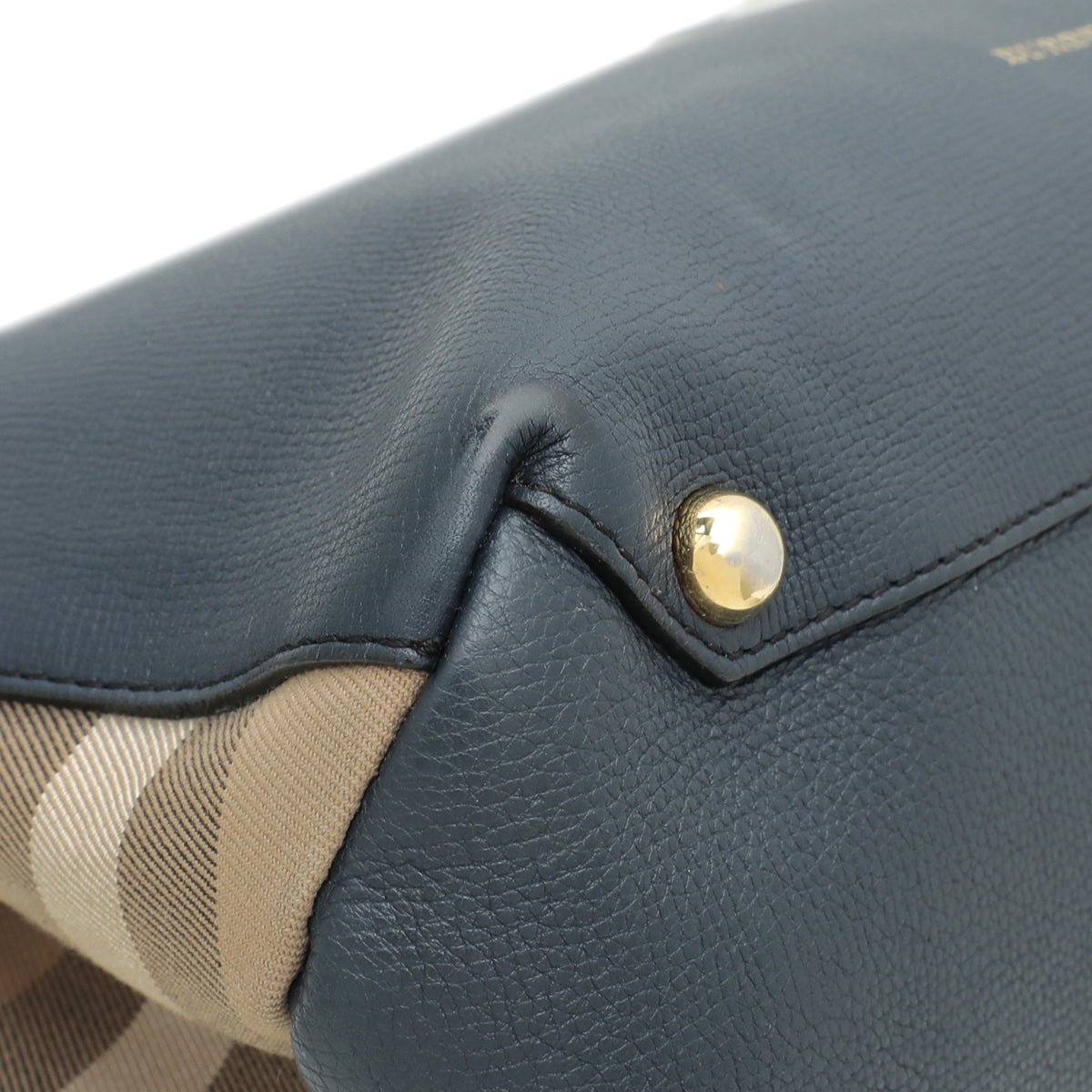 Burberry Navy Blue Banner Tote Medium Bag