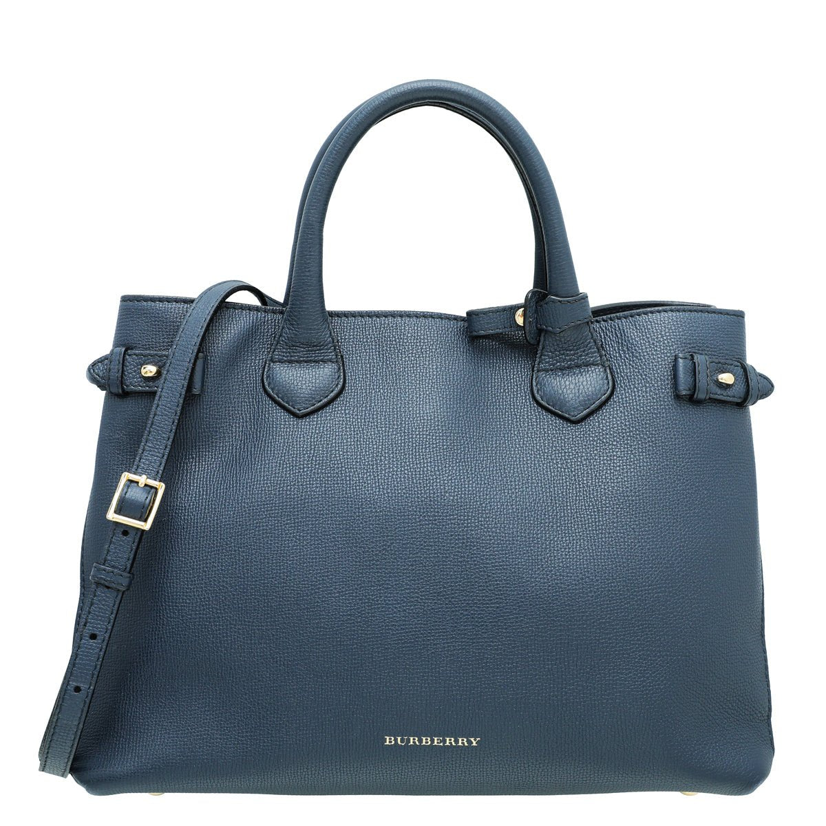 Burberry Navy Blue Banner Tote Medium Bag