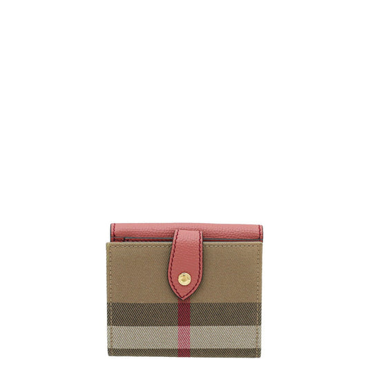 Burberry Old Rose House Check French Wallet