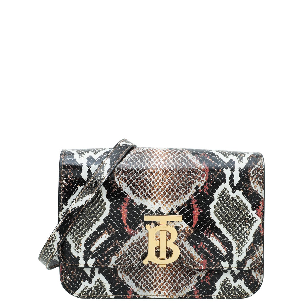 Burberry Python Print TB Flap Small Bag