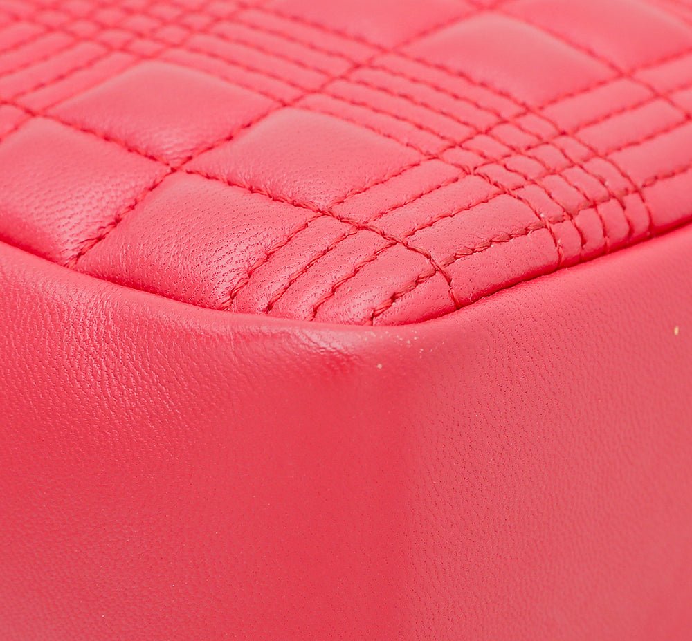 Burberry Red TB Logo Quilted Lola Small Bag