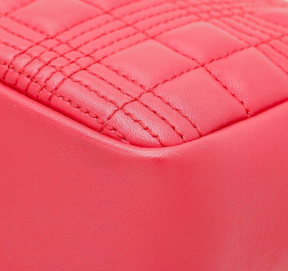 Burberry Red TB Logo Quilted Lola Small Bag