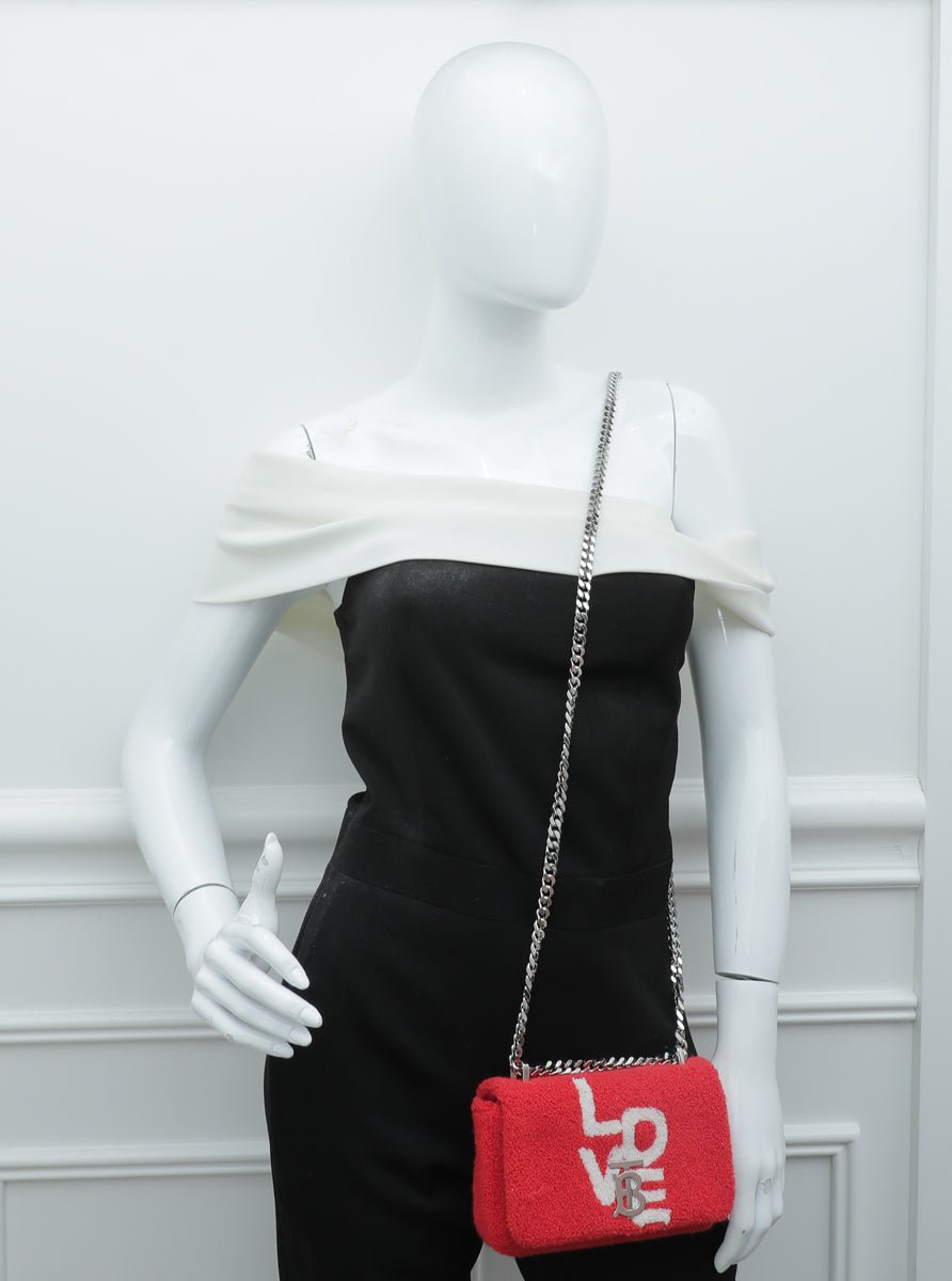 Burberry Red Terry Cloth Lola Chain Mini Bag