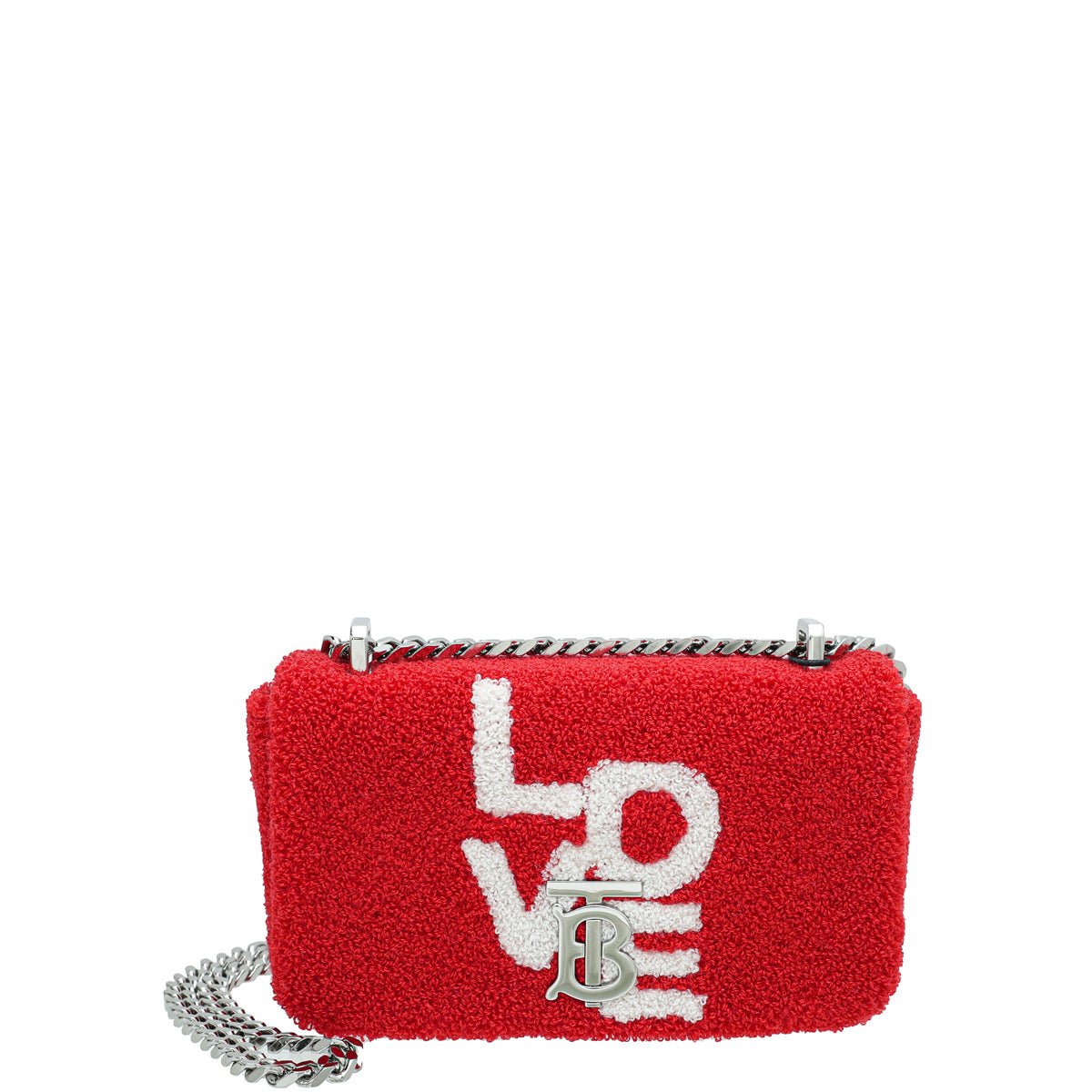 Burberry Red Terry Cloth Mini Lola Chain Bag