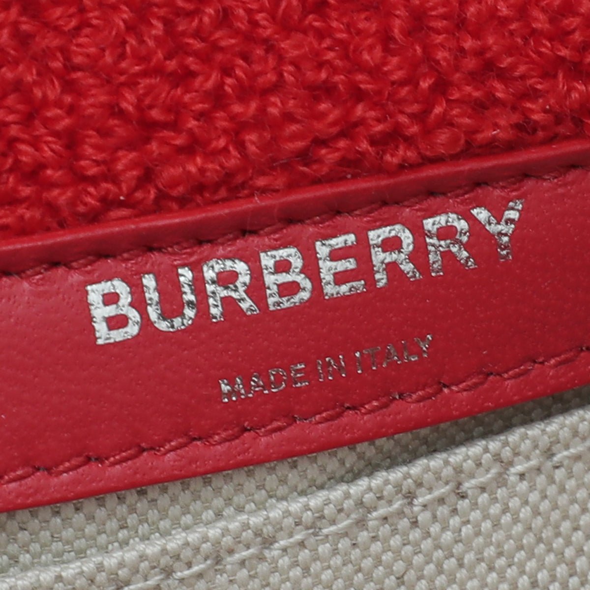 Burberry Red Terry Cloth Mini Lola Chain Bag