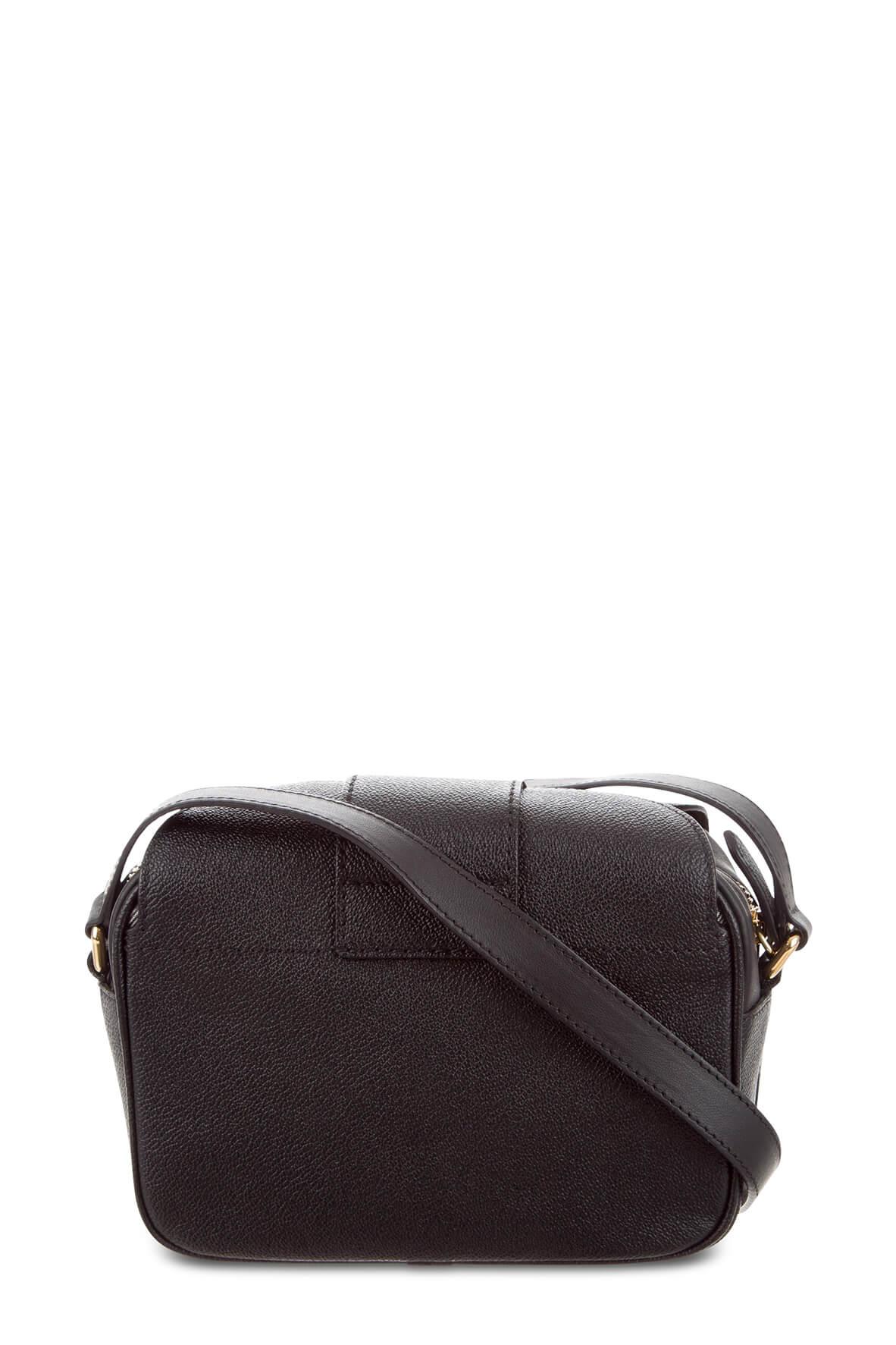 Small Buckle Crossbody Bag Black Pebbled