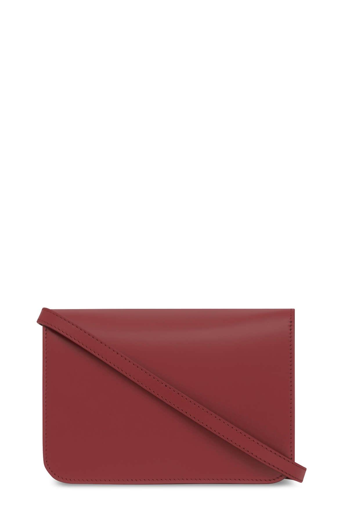 Small Leather TB Bag Crimson