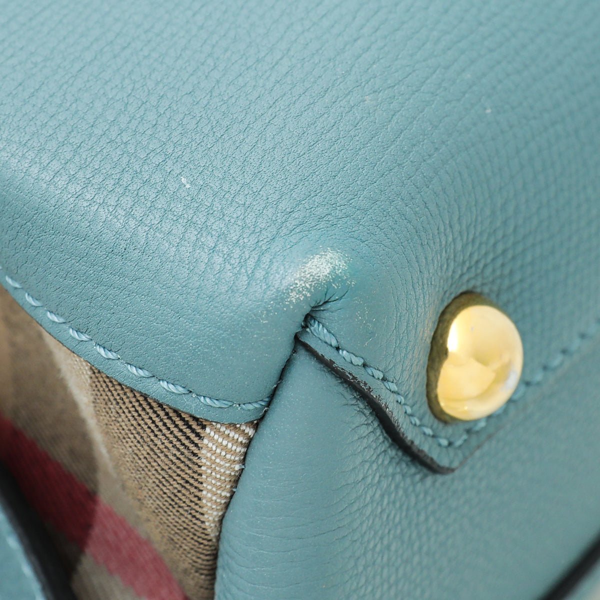 Burberry Teal Grey Camberley Bag