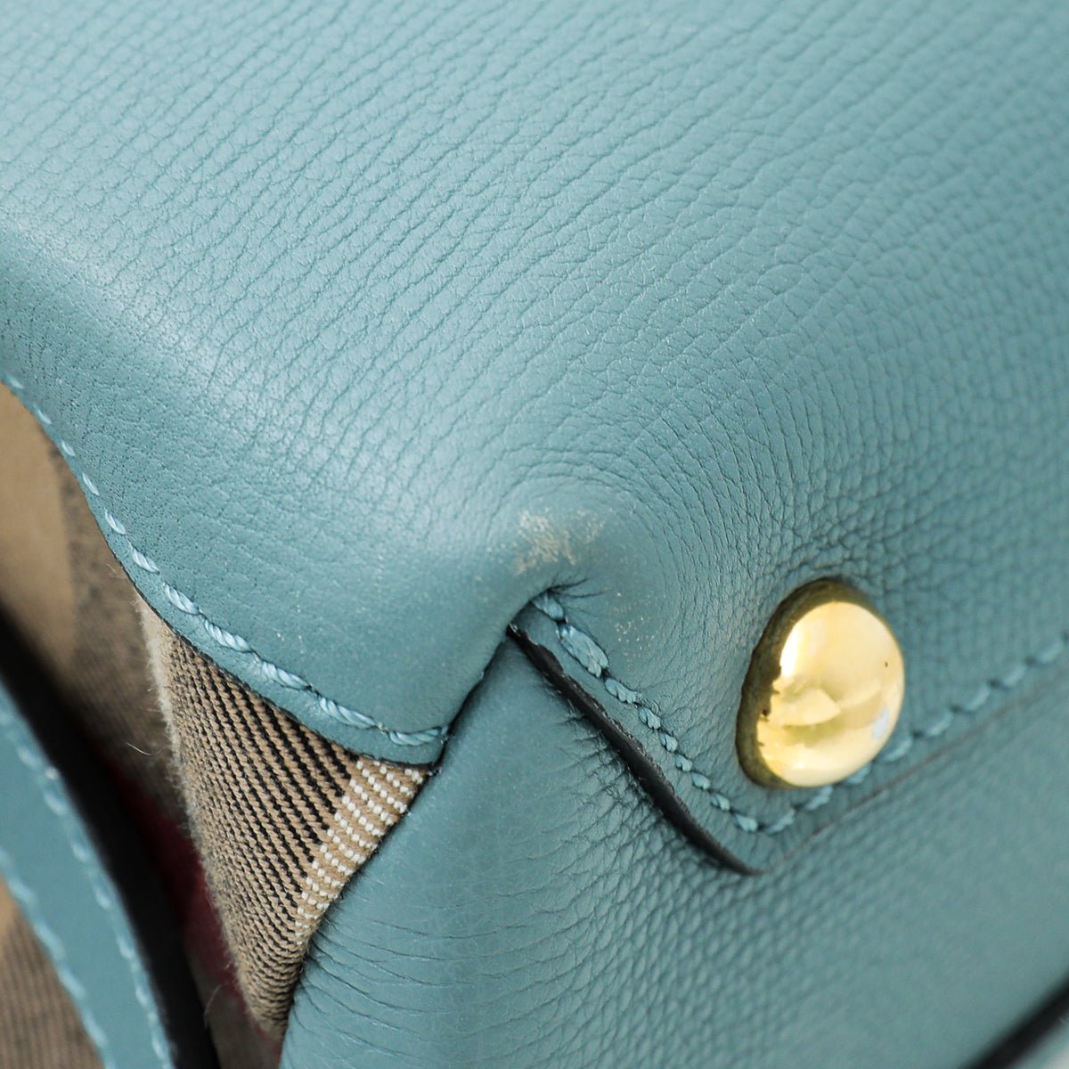 Burberry Teal Grey Camberley Bag