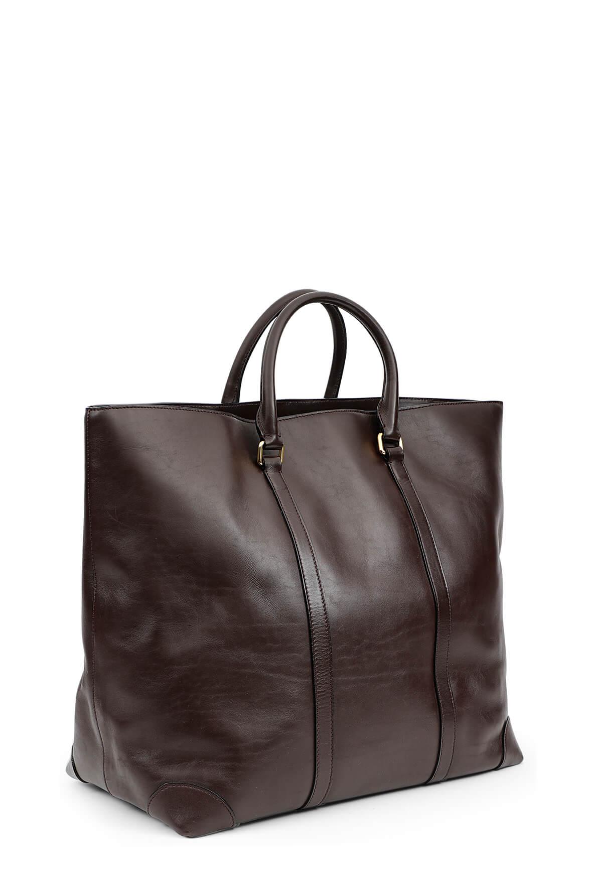 Top Handle Travel Tote Dark Brown