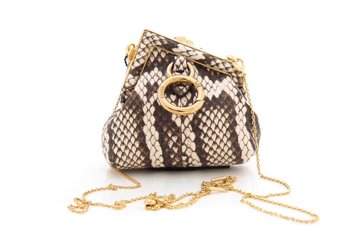 Fendi Python Mini Charm Pouchette NWT