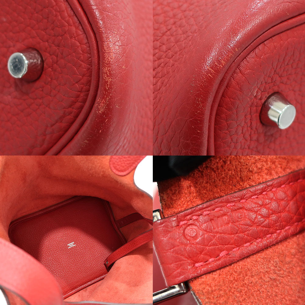 Hermes Handbag Picotin Lock Picotin Lock MM 22 Rouge/SV G   Clemence  O  2011 Manufactured  Women Only Key/Cadena