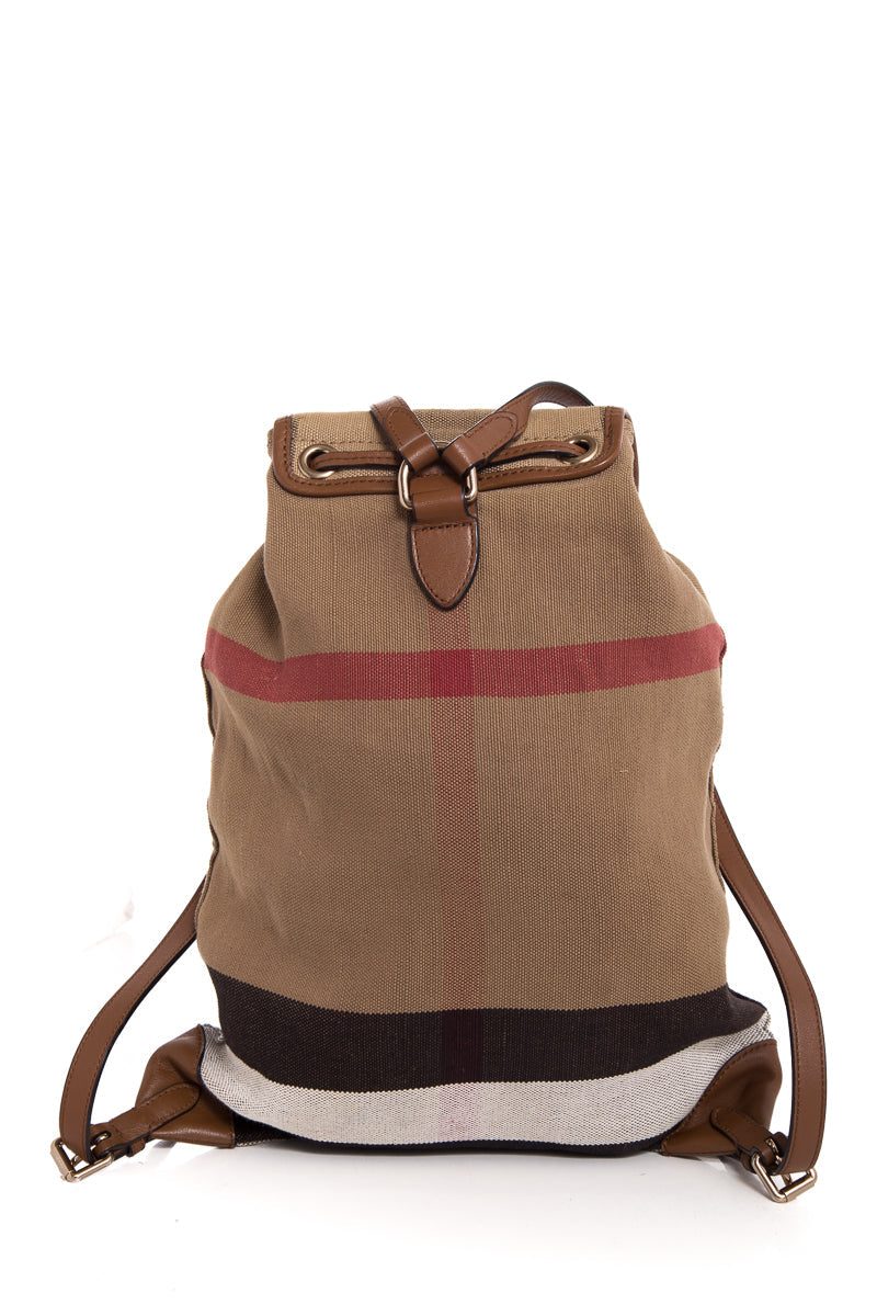 Burberry Nova Plaid Canvas Backpack