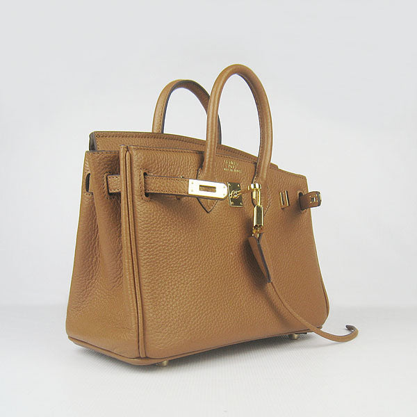 Hermes Birkin 25cm Handbag 6068 light coffee golden